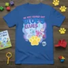 Blue t-shirt with "WE JUST FIGURED OUT BLUE'S CLUES!" text, featuring Blue, Magenta, and other characters from the show with
