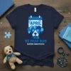 We Wear Blue Autism Awareness T-Shirt with blue dog graphic and calendar showing April 2nd
