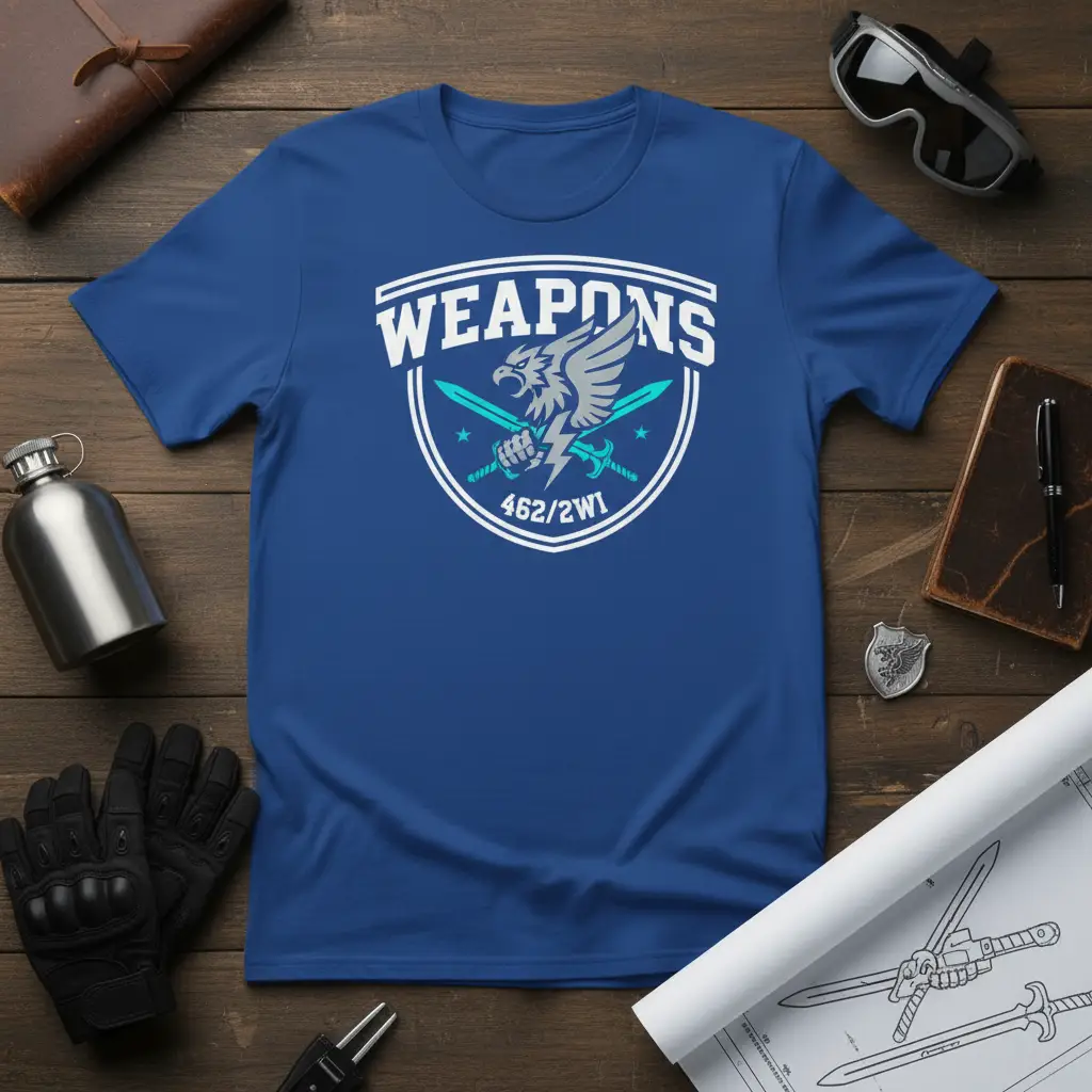 WEAPONS 462/2W1 military emblem t-shirt with eagle and crossed swords graphic