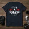 Weightlifting Heartbeat t-shirt design with a lifter silhouette and red EKG line