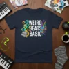 Weird Beats Basic t-shirt design with colorful octopus graphic and bold typography for music producers and DJs