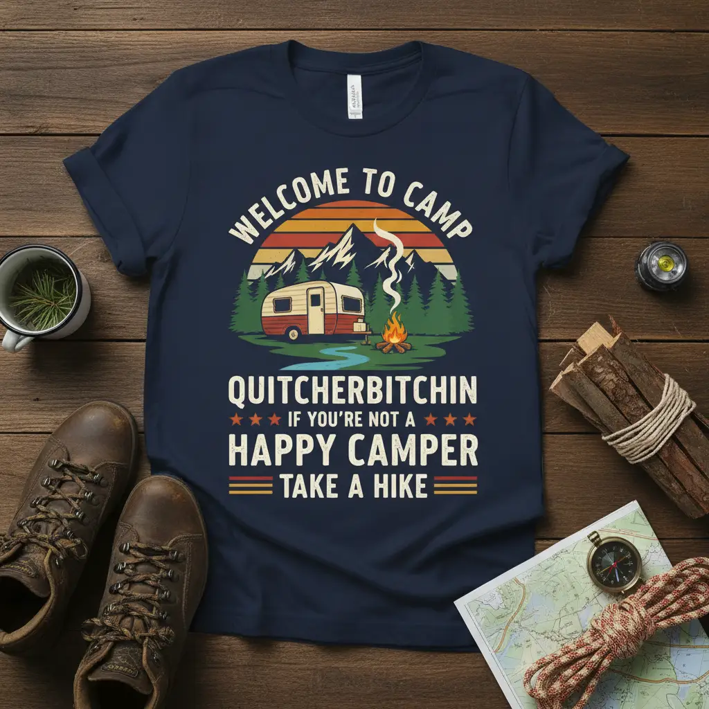 Welcome to Camp Quitcherbitchin Happy Camper Take a Hike T-Shirt