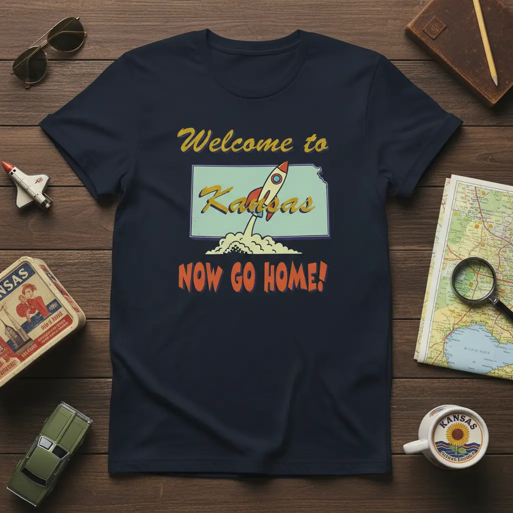Welcome to Kansas Now Go Home! T-Shirt | Funny State Souvenir