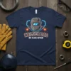 Welder Dad No Flux Given t-shirt featuring a welding mask graphic and sparks, perfect for Father's Day
