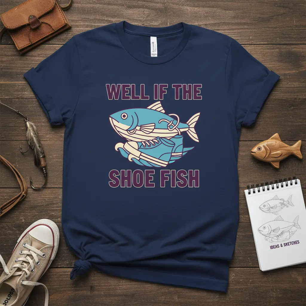 Well If the Shoe Fish T-Shirt Funny Fishing Pun Gift