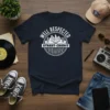 Navy t-shirt with white text and graphics WELL RESPECTED STREET CREDIT, showing a handshake over city skyline and stock market
