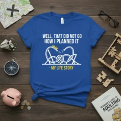 Well That Did Not Go How I Planned It My Life Story quote t-shirt with rollercoaster graphic