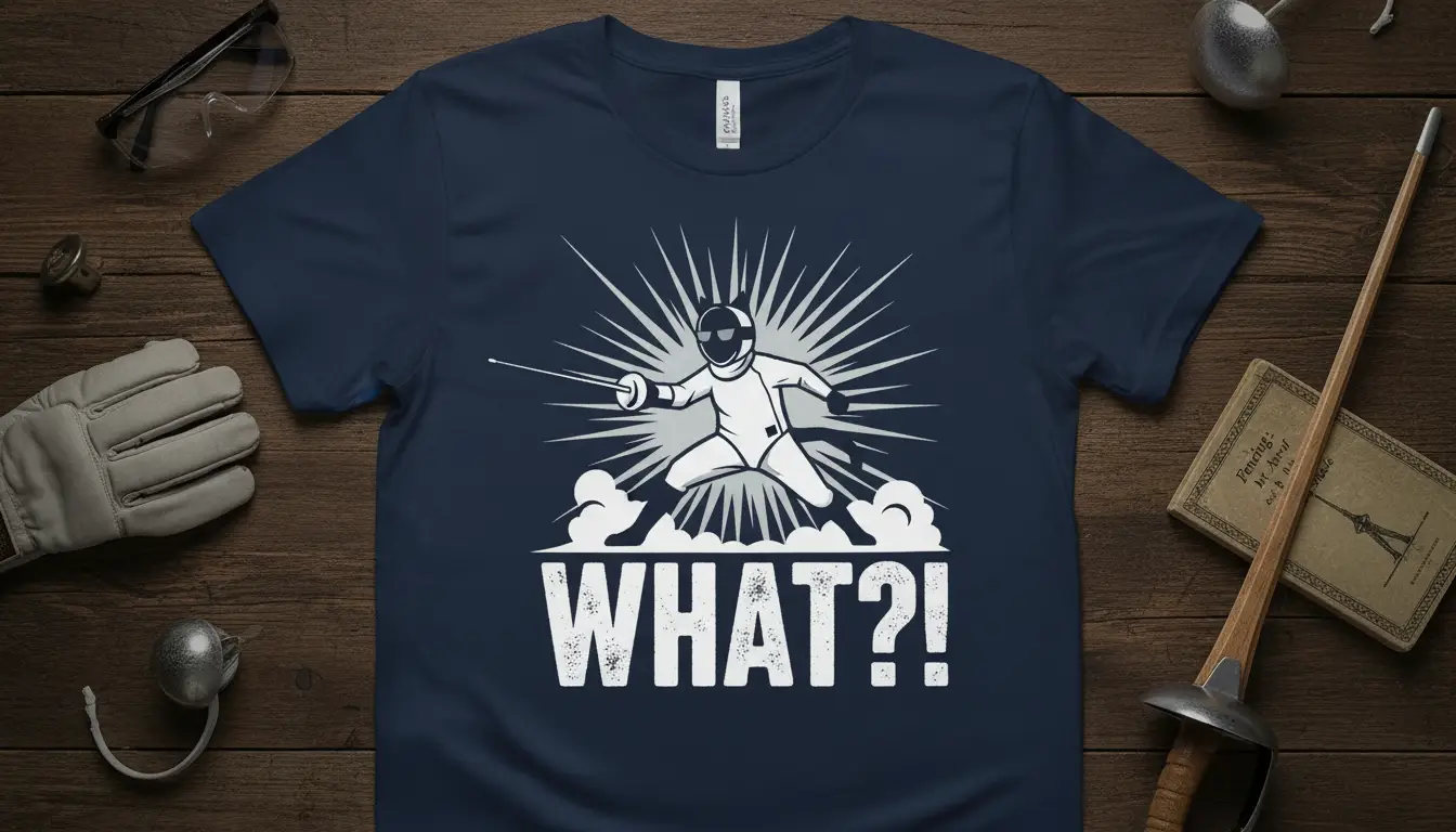 What?! Fencing Humor T-Shirt Funny Gift for Fencers