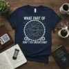 T-shirt with "WHAT PART OF DON'T YOU UNDERSTAND?" text and complex math formulas arranged in a spiral graphic