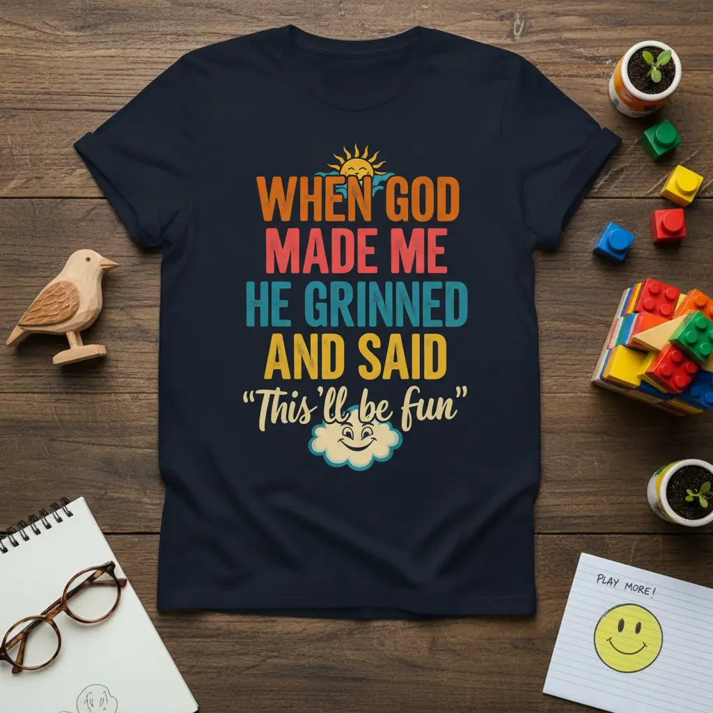 When God Made Me He Grinned and Said T-Shirt