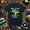T-shirt with "When I Listen To Hip Hop Do Too!" text and retro boombox graphic in vibrant colors