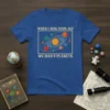 When I Was Your Age We Had 9 Planets t-shirt design featuring a retro solar system graphic and bold text