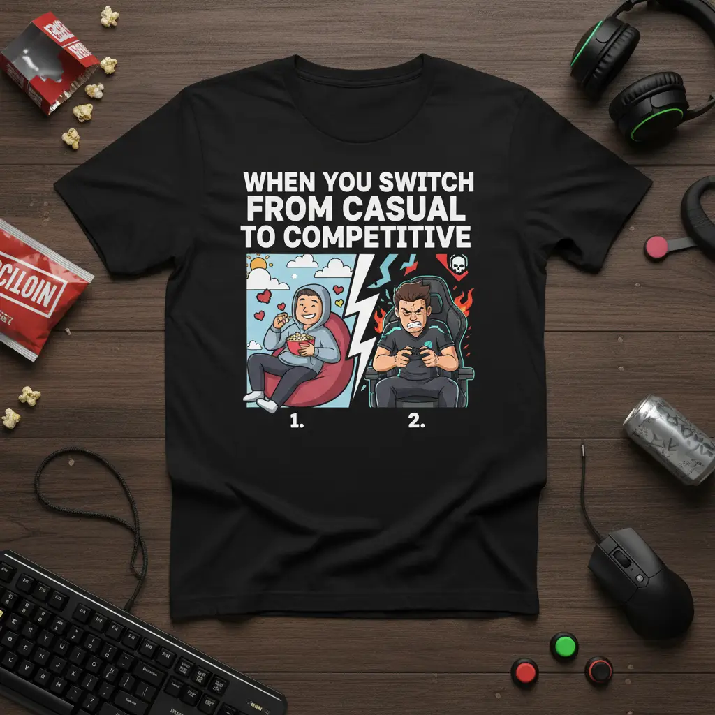 When You Switch From Casual to Competitive Gaming T-Shirt