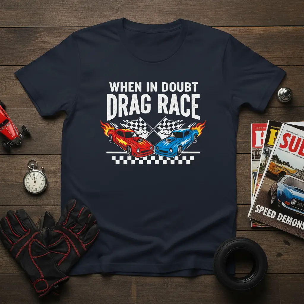 When in Doubt Drag Race T-Shirt Funny Car Lover Gift