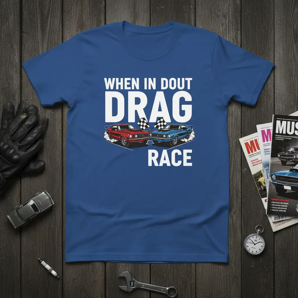 When in Dout Drag Race T-Shirt for Car Enthusiasts