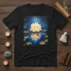 White Lotus Pond detailed graphic design printed on comfortable cotton t-shirt
