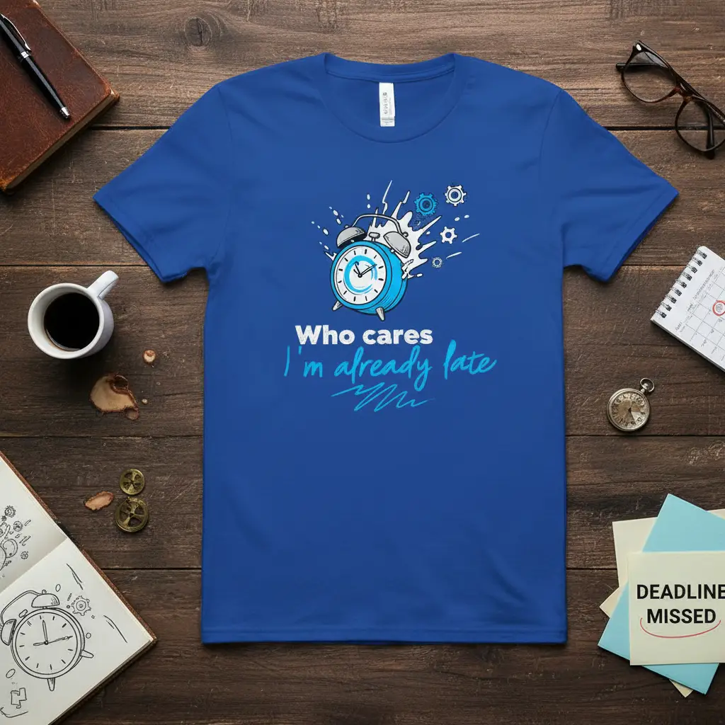 Who Cares I’m Already Late Funny Quote T-Shirt Gift