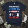 WHOEVER VOTED BIDEN OWES text design featuring detailed typography on quality t-shirt