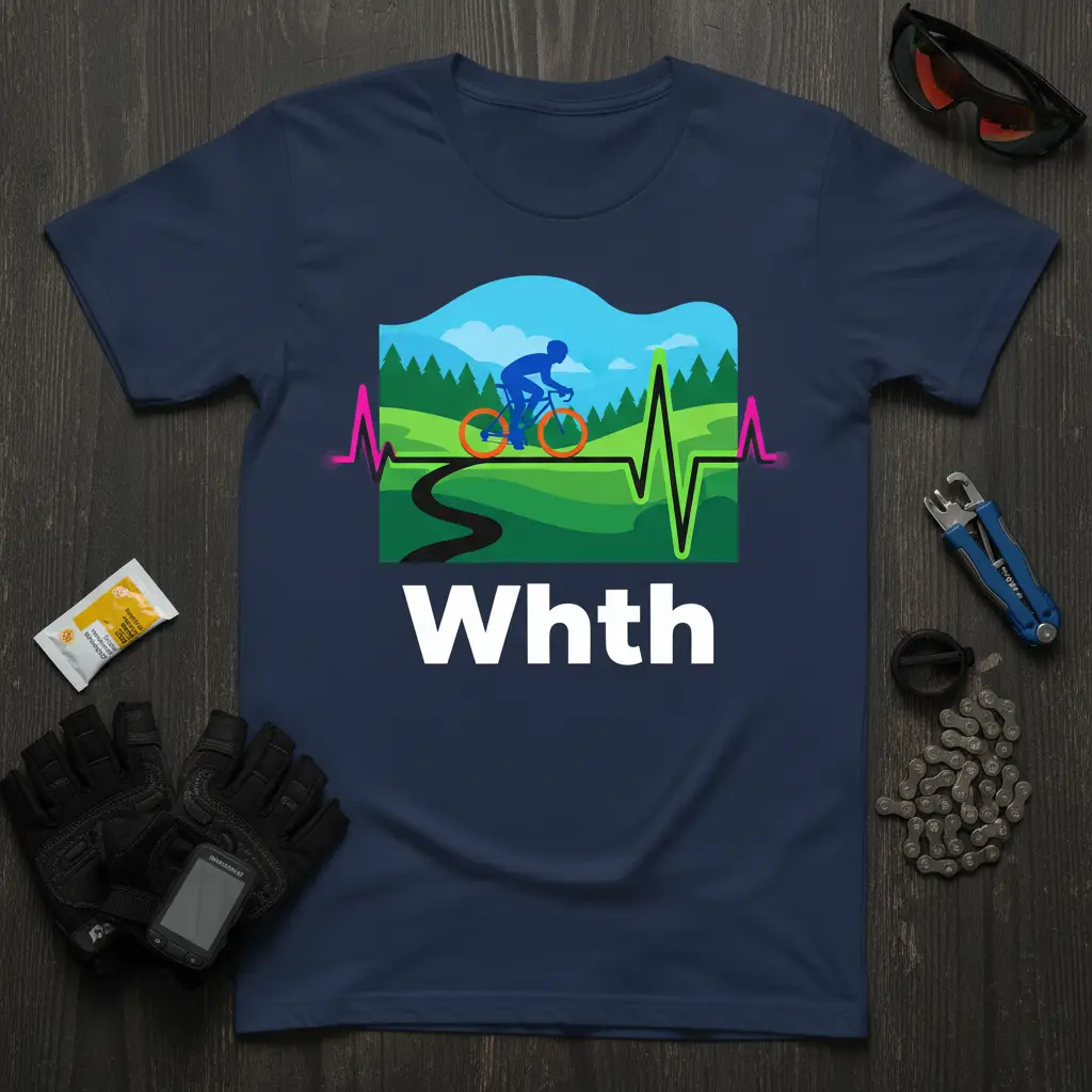 Whth Cycling Heartbeat T-Shirt Outdoor Adventure Gift