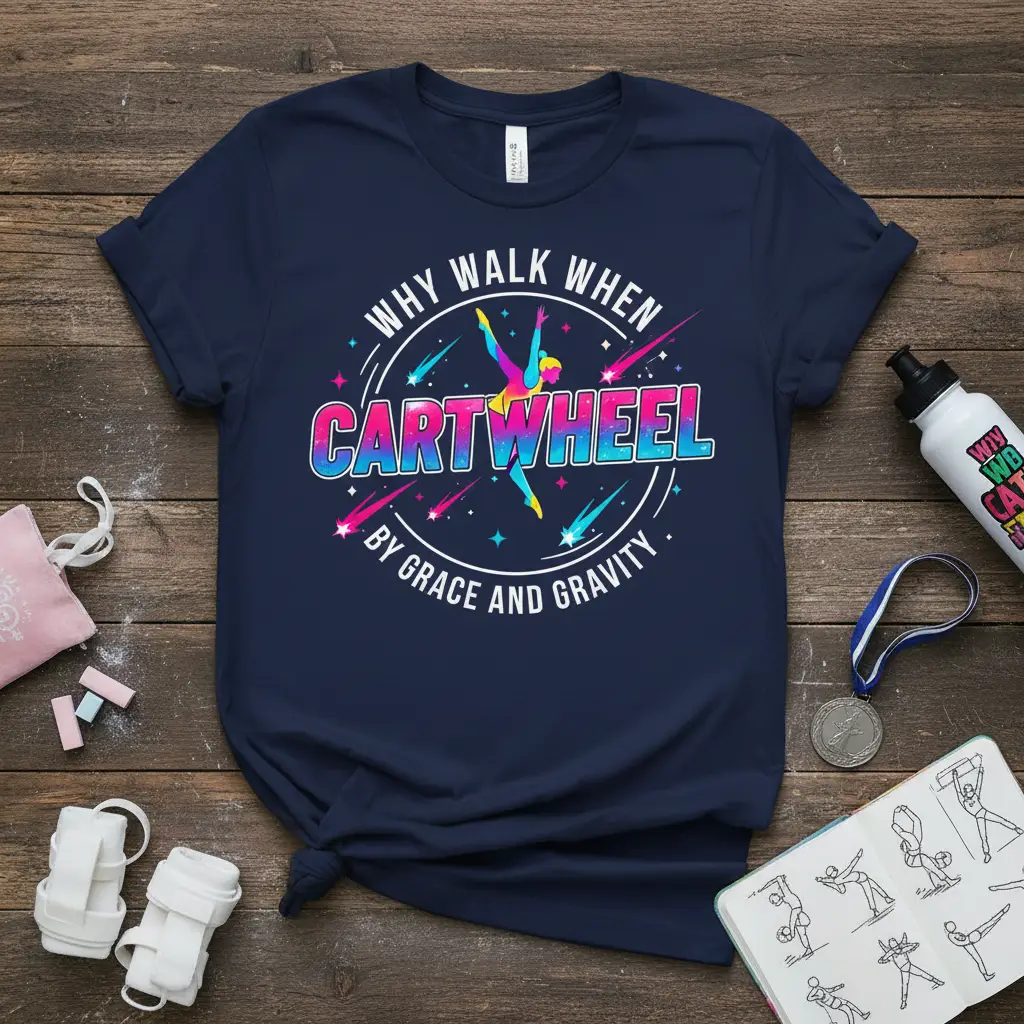 Why Walk When Cartwheel by Grace and Gravity Gymnastics Tee