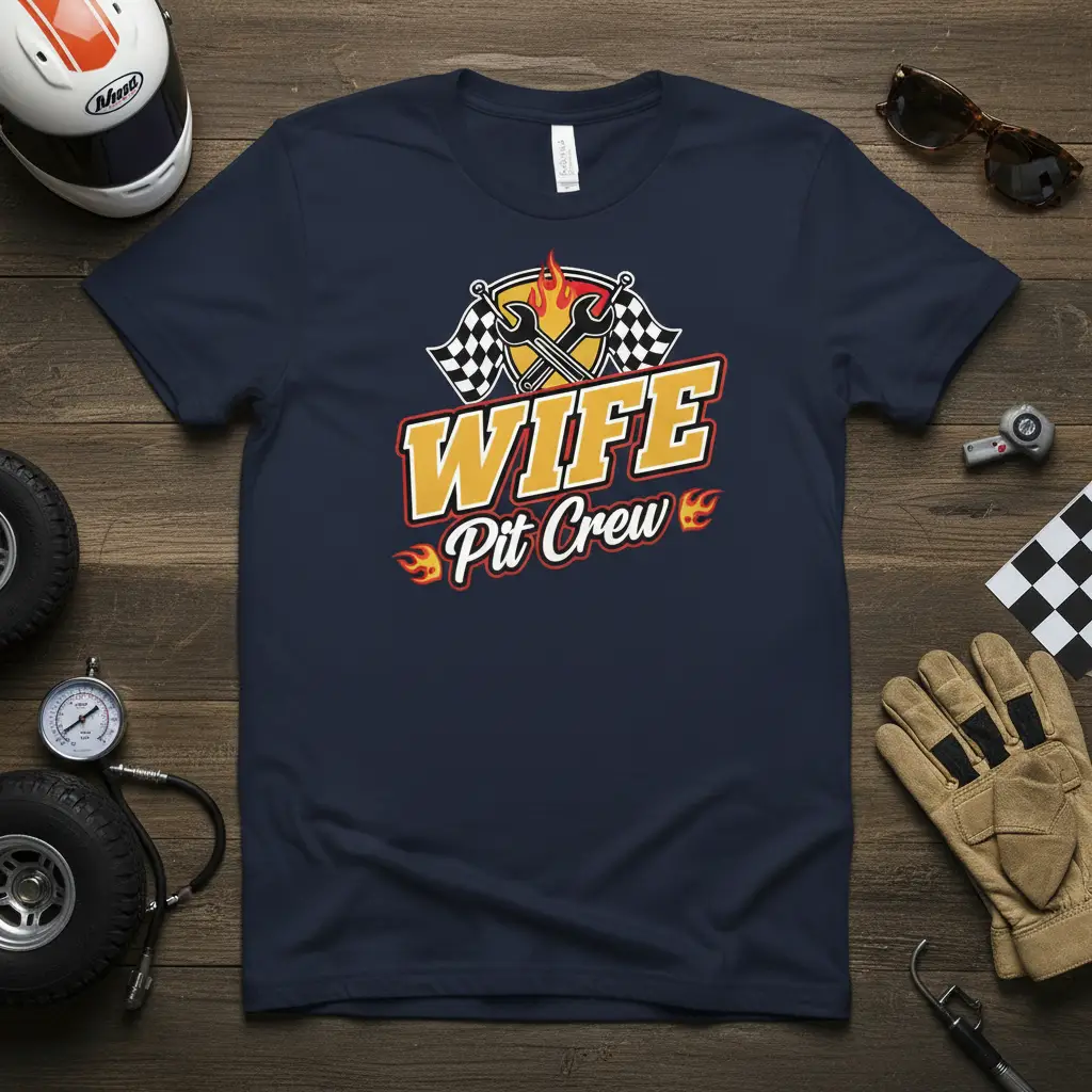 Wife Pit Crew Racing T-Shirt Gift for Motorsport Lovers