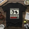 Wife and Dog Missing Reward for Dog T-Shirt design featuring bold text and silhouette graphics of a woman and a