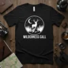 Wilderness Call t-shirt design with a deer on a mountain under a moon and stars