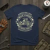 Willie's Garage t-shirt design with vintage motorcycle, "Motorcycle Mods & Repair" text, and "Vintage Vibes."