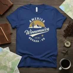 Winnemucca Nevada US vintage travel t-shirt with desert landscape graphic and Est. 1917 detail