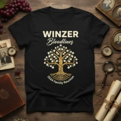 Winzer Bloodlines 2024 Family Reunion unique graphic design printed on comfortable cotton t-shirt