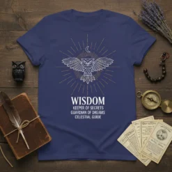 WISDOM KEEPER OF SECRETS text design featuring unique typography on quality t-shirt