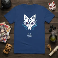 Wolf Japanese Kanji creative graphic design printed on comfortable cotton t-shirt