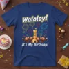 Wololoy! It's My Birthday! Filipino celebration t-shirt with castle, fireworks, and happy figures