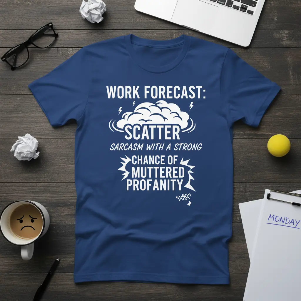 Work Forecast Scatter Sarcasm Tee Funny Office Humor Gift