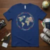 World Map Countries Text Design bold graphic design printed on comfortable cotton t-shirt