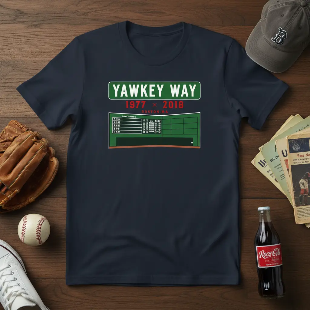 Yawkey Way 1977 X 2018 Boston Ma Baseball T-Shirt