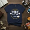 YOLO LOL JK BRB Jesus Christian Humor T-Shirt with halo and wings graphic
