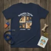 Yorkshire Terrier Training Guide T-Shirt showing sit, roll over, lie down, and stay commands with cute Yorkie illustrations