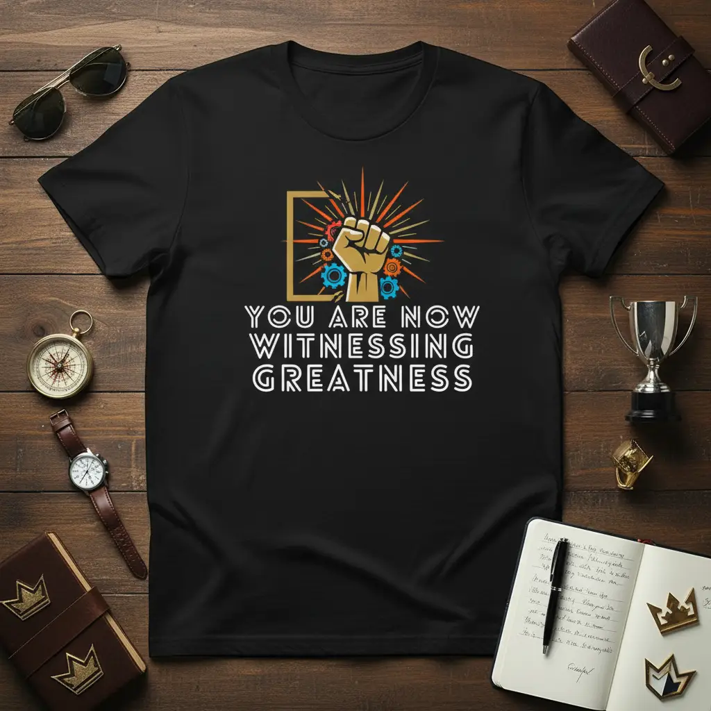 You Are Now Witnessing Greatness Quote T-Shirt Motivational Gift