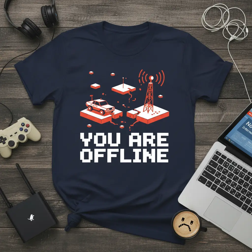 You Are Offline Gamer T-Shirt Retro Internet Humor Gift
