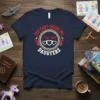 Navy t-shirt with "You Can't Scare Me I Have Three Daughters" text and heart graphics