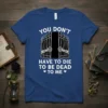 "You Don't Have To Die To Be Dead To Me" quote on a dark humor t-shirt with skeleton hands opening