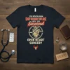 Open heart surgery survivor t-shirt with text "You Never Know How Strong You Are Until You Survived" and anatomical heart