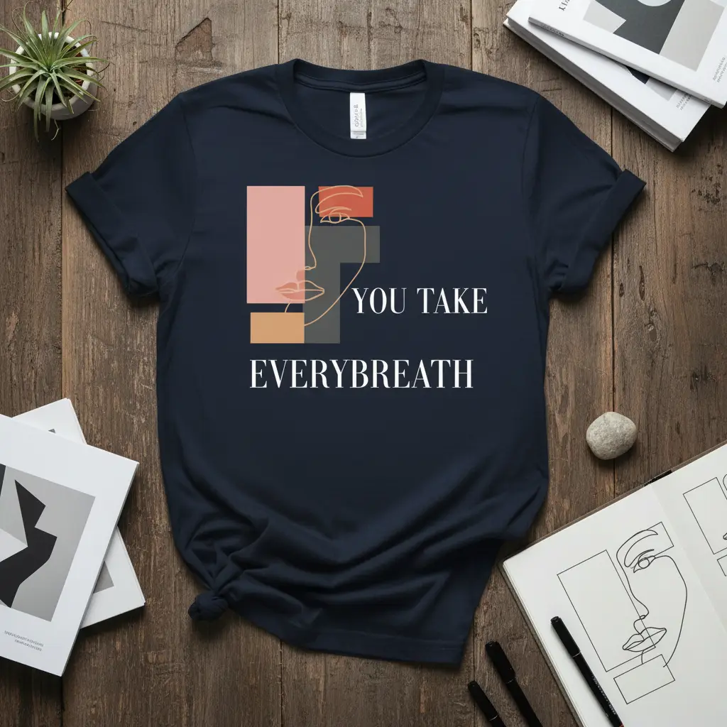 You Take Everybreath Minimalist Art T-Shirt Inspirational Quote Gift