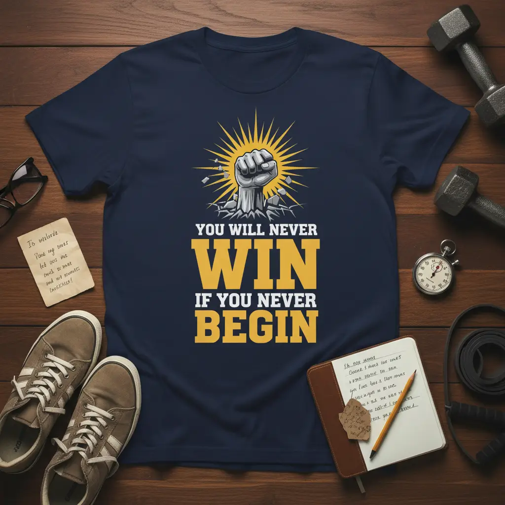 You Will Never Win If You Never Begin T-Shirt Motivational