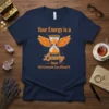 Your Energy is a Luxury Item Not Everyone Can Afford It quote on a navy t-shirt with an hourglass and