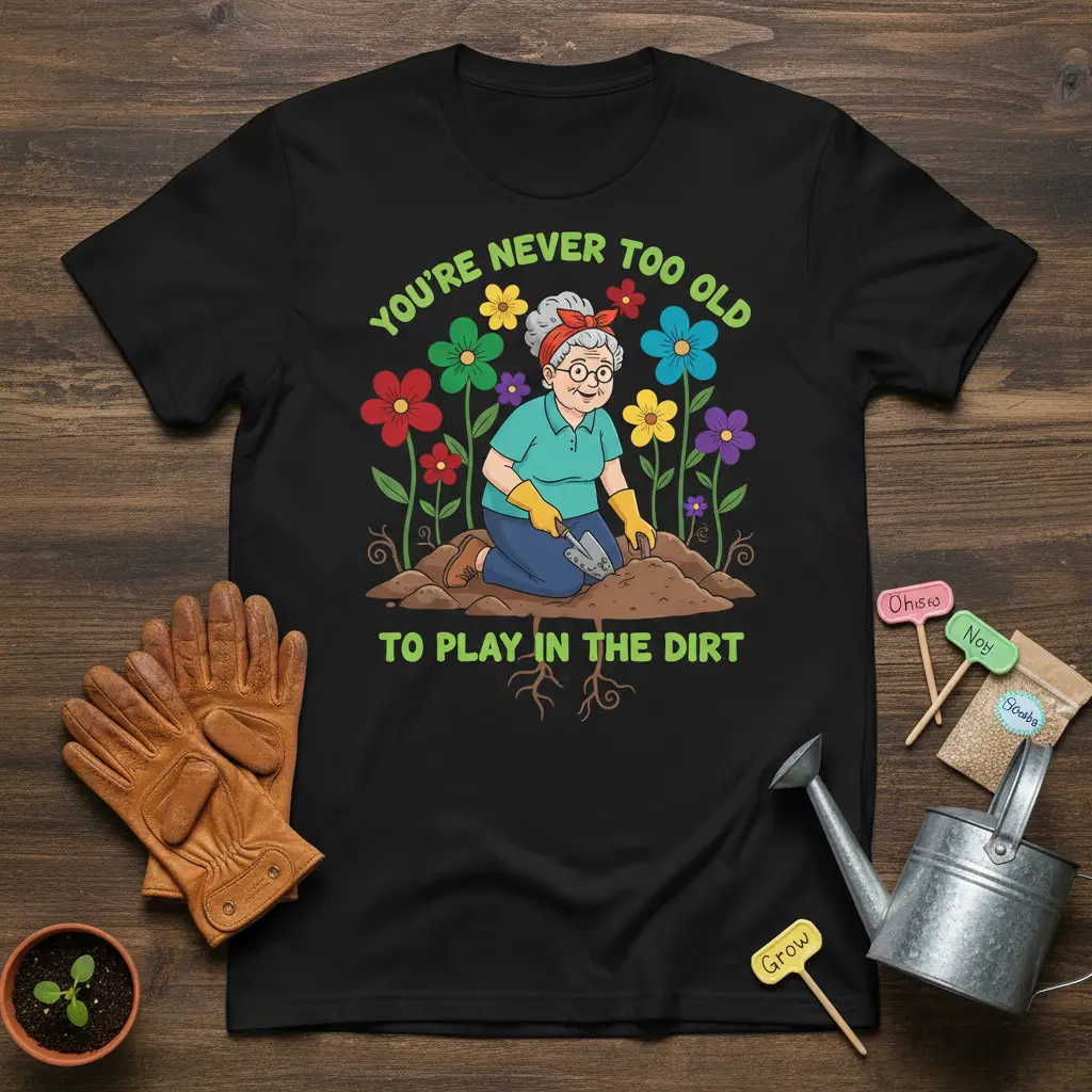 You’re Never Too Old to Play in the Dirt T-Shirt