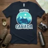 Yukon Canada t-shirt design with a silhouette of a bear walking in front of mountains and trees