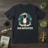 Zen Anteater t-shirt design with a meditating anteater in a lotus pose and the text "ZEN ANTEATER"