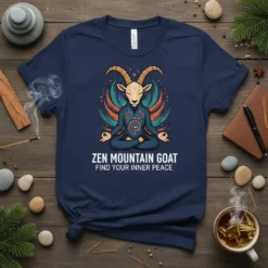 ZEN MOUNTAIN GOAT FIND text design featuring creative typography on quality t-shirt